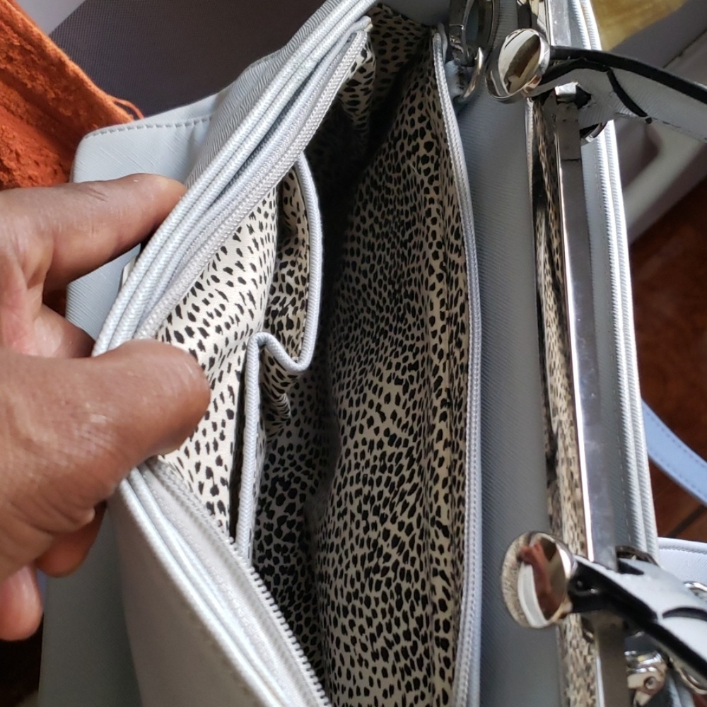 Catherine's Malandrino Blue/Gray Crossbody Satchel - Picture 4 of 8